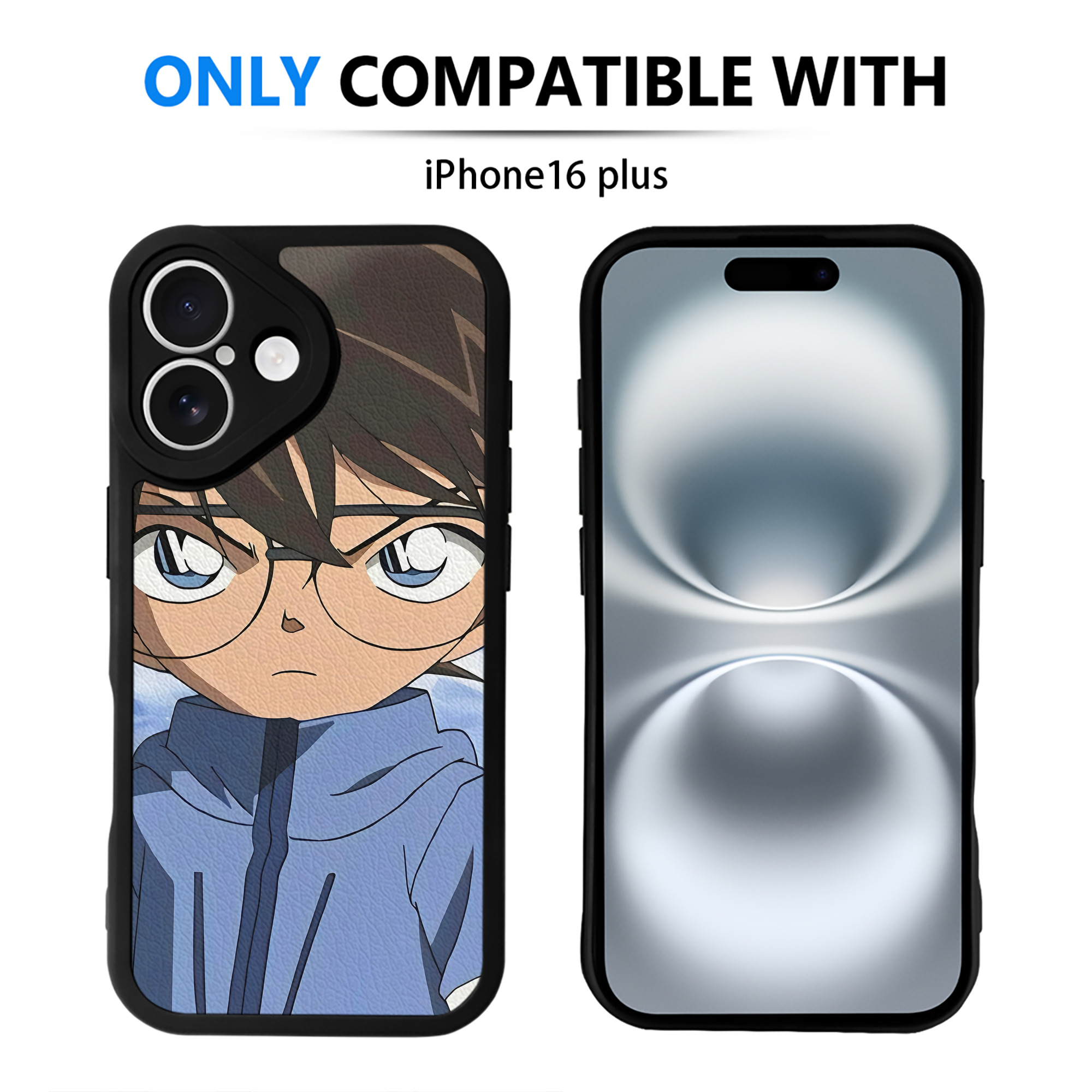 （画像用） 名探偵コナン Detective Conan 【iPhone 16シリーズ対応】シリコンスマホケース（レザー調） 材質：シリコン